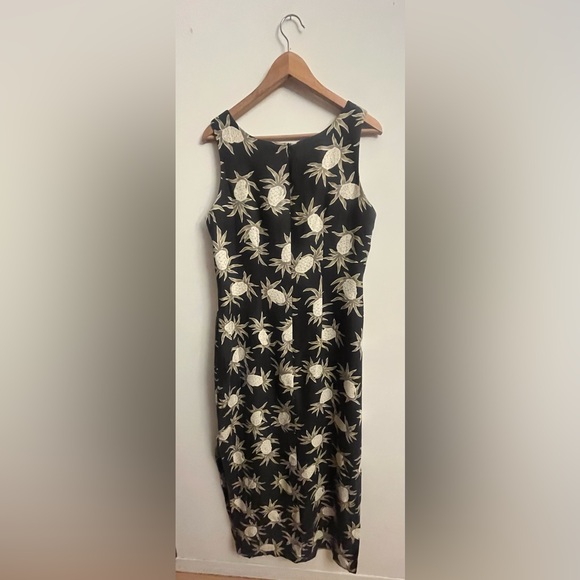 Vintage Silk Hawaiian Maxi Dress LARGE - Picture 2 of 4